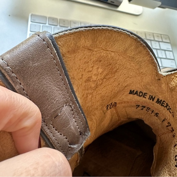 Frye Billy Short Leather Western Boots in Tan - Picture 8 of 8